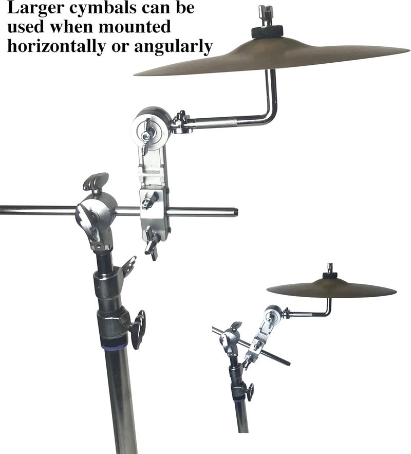 AIAS Splash Cymbal Mount Clamp for Drums – Adjustable Bell Cymbal Holder | Rotating Arm Fits 5/8″–1¼″ Hardware | Drum Percussion Accessory - Image 5